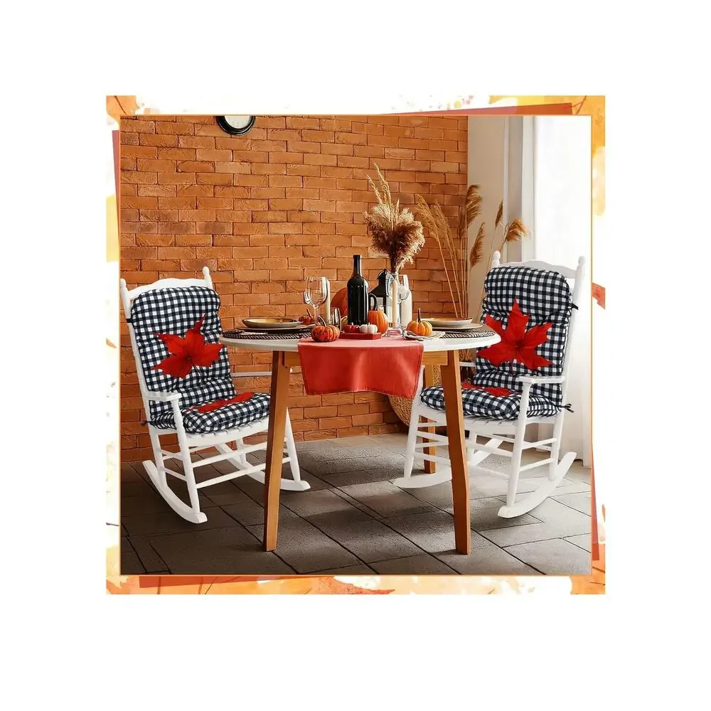 Chunful 4 Pcs Thanksgiving Large Fall Rocking Chair Cushions,